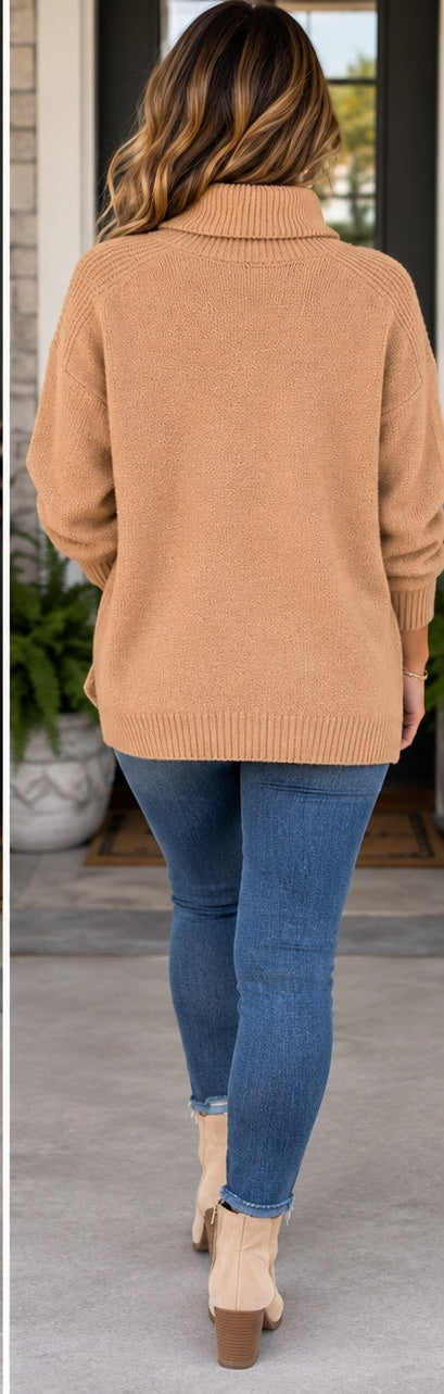 VICI Cozy Camel Turtleneck Sweater